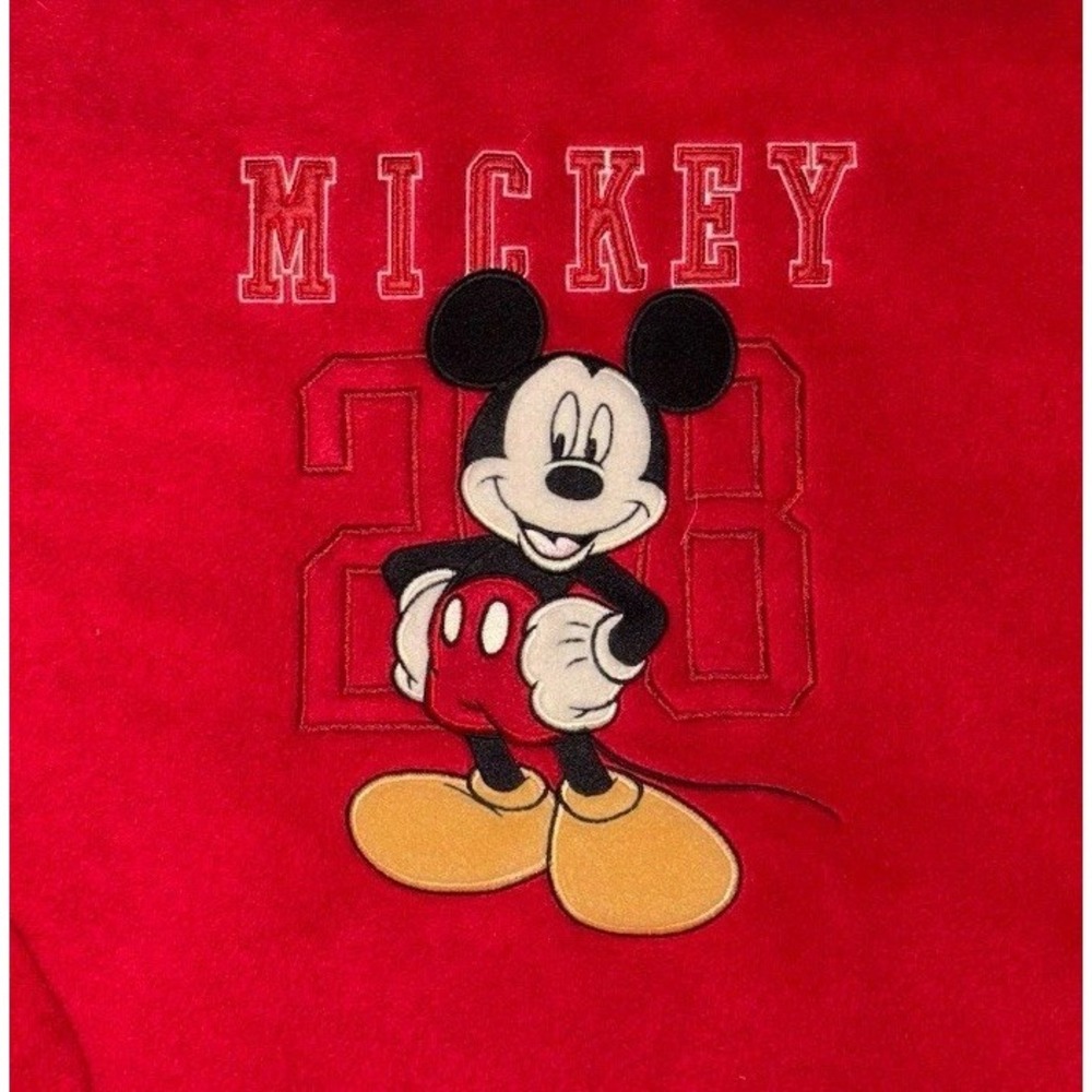 Vintage Disney Sweatshirt Mickey Mouse Adult Large Red Fleece Disney Store 90's - Picture 3 of 7